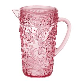 Leading Ware 2.5 Quarts Water Pitcher with Lid, Paisley Unbreakable Plastic Pitcher, Drink Pitcher, Juice Pitcher with Spout BPA Free (Color: as Pic)